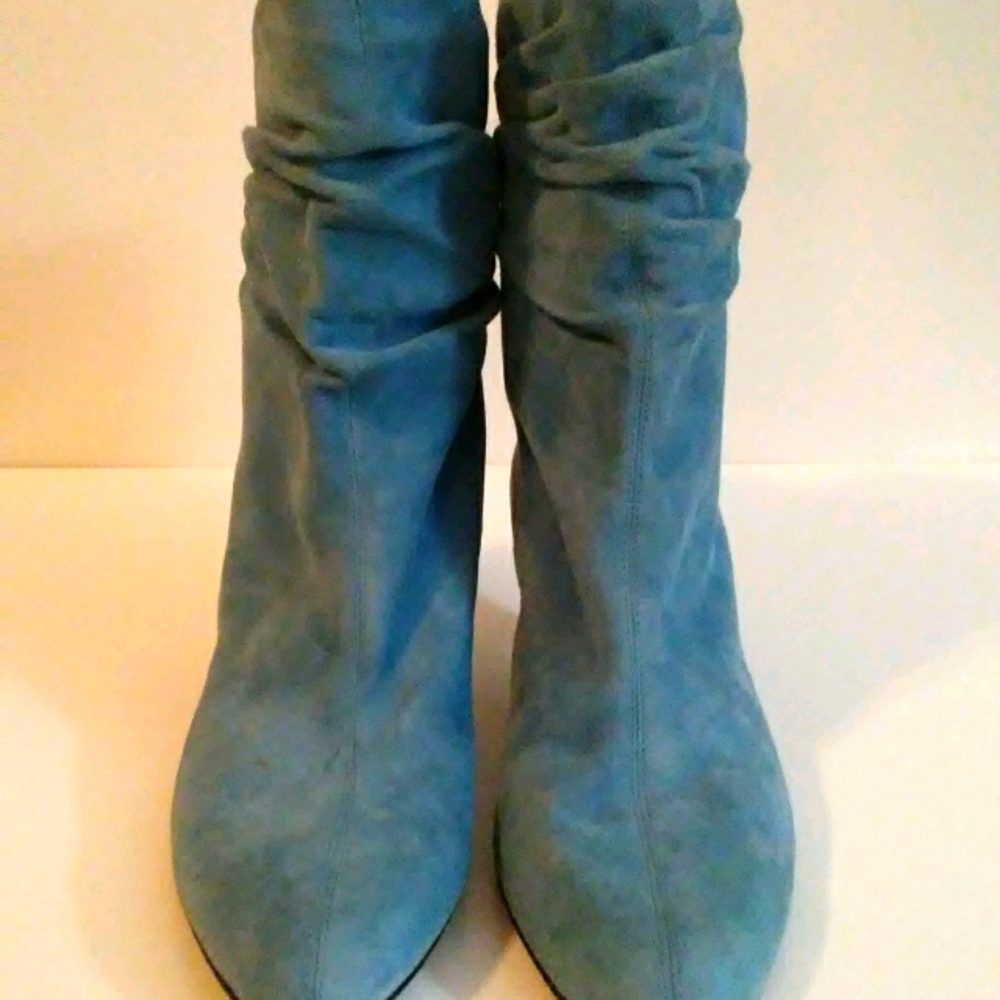 Sergio Rossi blue heel booties